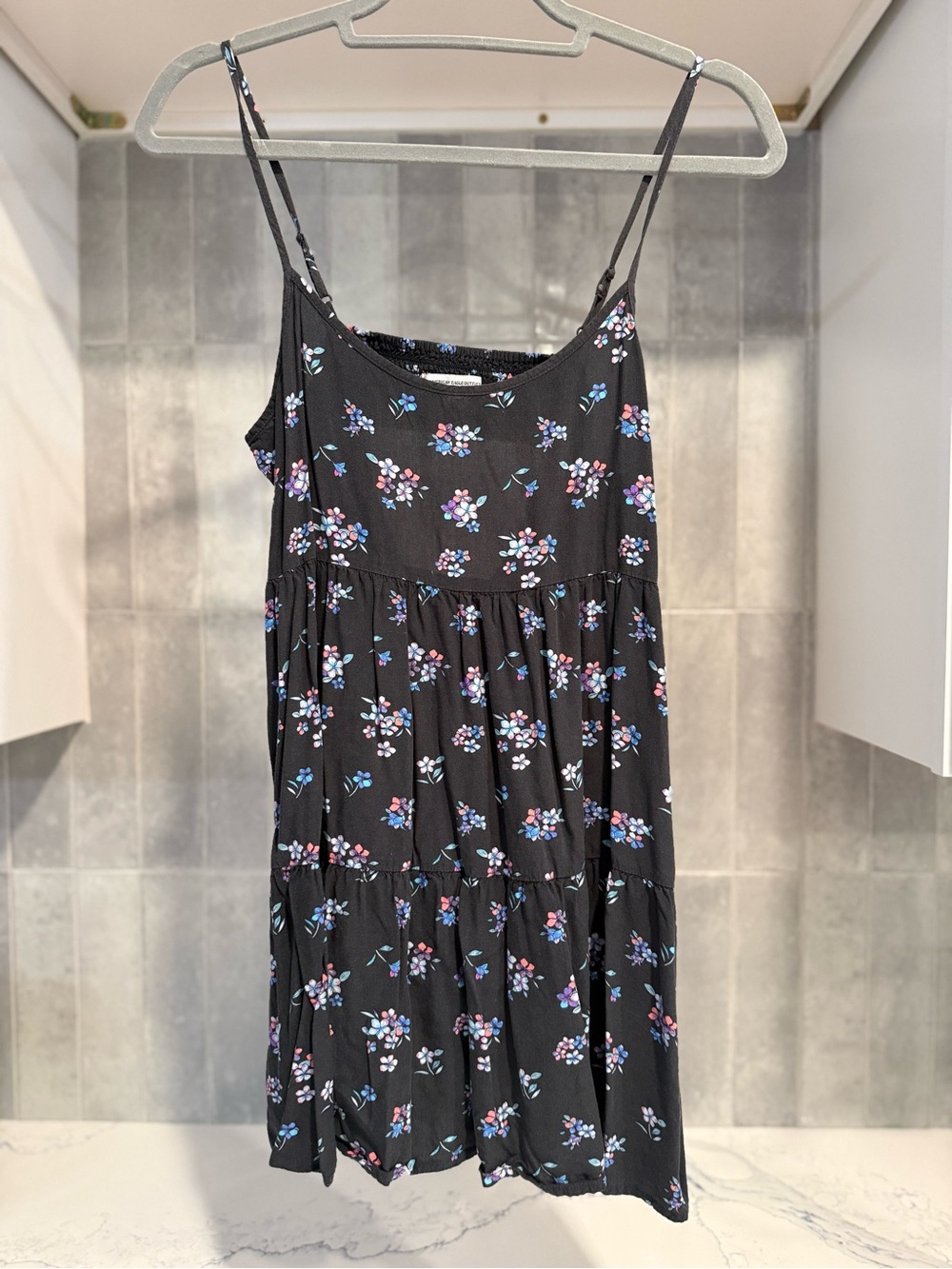 American Eagle Outfitters Black Floral Mini Dress